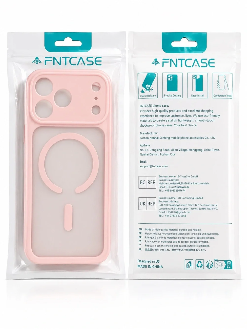 FNTCASE for iPhone 17 Pro Max Case MagSafe Magnetic Clear Pink Shockproof NEW